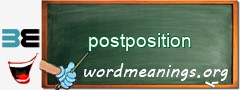 WordMeaning blackboard for postposition